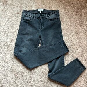 Frame Denim Crop Raw Hem Jeans